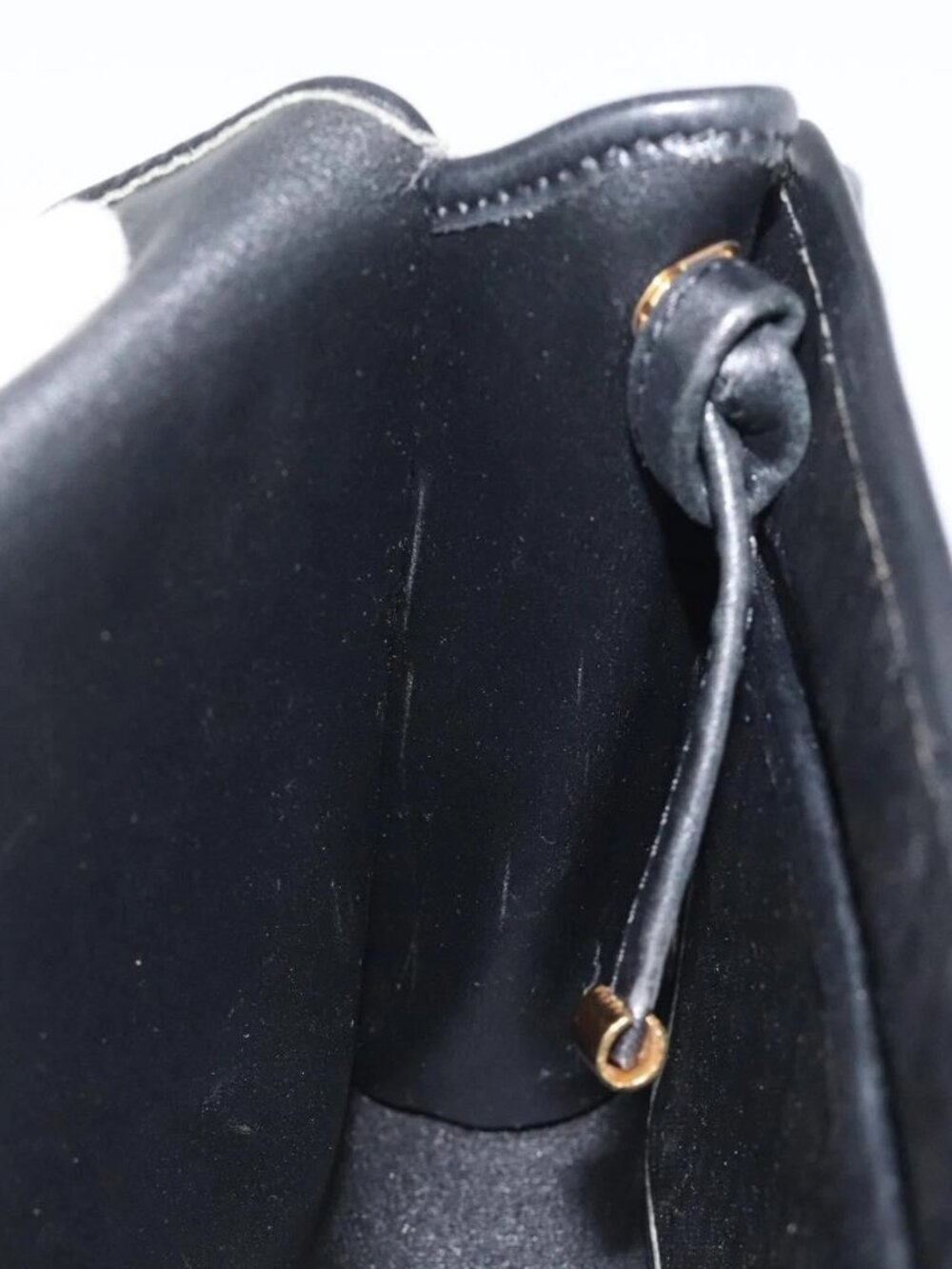 Christian Dior Trotter Canvas Shoulder Bag Black Gold Auth BA1830 - Picture 13 of 16